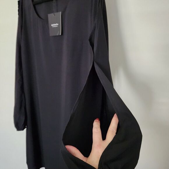 Just Fashion Now Womens Black Open Long Sleeve Midi Dress Size 2XL - Picture 4 of 6